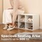 Costway 8 Cubbies Shoe Bench with 500 LBS Weight Capacity Cubby Shoe Rack Storage Cabinet Grey/White/Black